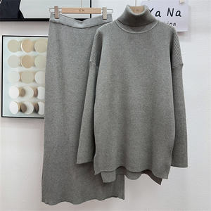 ملابس نسائية بالجملة موضة عالية الجودة بمقاسات كبيرة أطقم ملابس شتوية كنزات محبوكة - Product Image 3