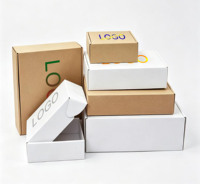 Boîte d'expédition ondulée ultra-robuste de taille moyenne à grande, en kraft blanc écologique, pliable, avec logo personnalisé, pour t-shirts, livres, produits de soin de la peau