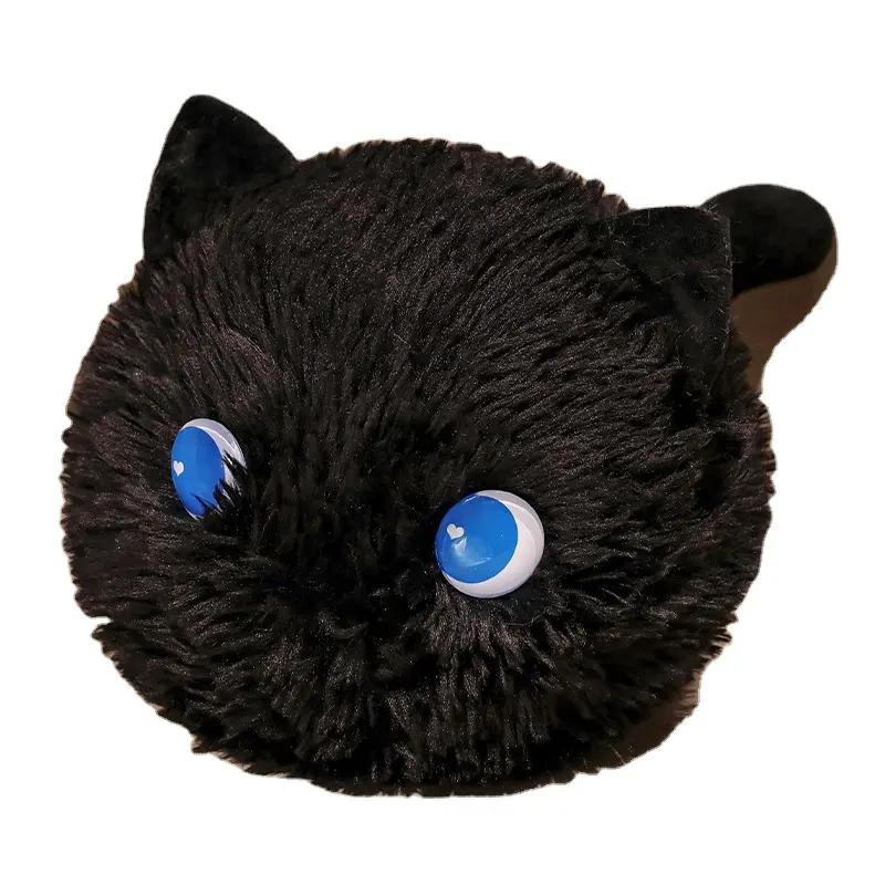Rundes niedliches katzenkissen weiß schwarz farbe mädchengeschenk kindergeschenk