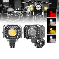 Projecteur LED Alcanta RTS-DPZCE-JR 24V 30W pour moto, lumière antibrouillard, blanc jaune, faisceau haut et bas, DRL rouge, projecteur auxiliaire, scooter