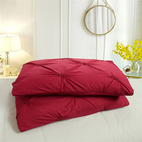 Ensemble housse de couette 3D ondulé rouge uni, décorative, géométrique, douce, rouge, livraison rapide, nouveauté,
