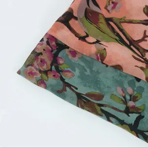 Cheap Printed Crepe Plisse Pleated Chiffon Fabric Silk Crepe Floral Print Chiffon Fabric for Cloth for Garment