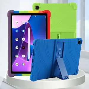 Casing silikon tutup lembut braket Armor, sarung HP silika Gel untuk Lenovo Tab M10 Plus 2nd 328F TB125 TB128 X606 X306 X605 X505