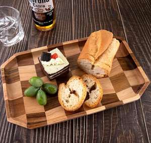 Houten Serveerschalen-Set Van 2 Rechthoekige Serveerschalen, Houten Decoratieve Borden Voor Het Serveren Van Ontbijt - Product Image 4