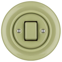 Interrupteurs muraux européens vintage électriques en porcelaine vert, encastrés, 2 gangs, 2 voies, avec MOQ élevé