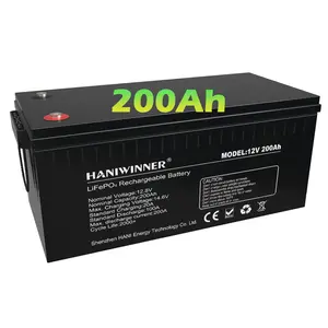 米国EUストックディープサイクル充電式400Ah300Ah 200Ah 100Ah 50Ah 12V Lifepo4太陽エネルギー貯蔵用リチウムイオンバッテリーパック