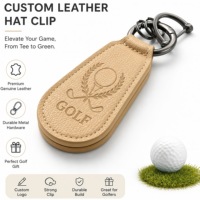 Clip de chapeau de golf en cuir de forme personnalisée avec aimant puissant, marqueur de balle marron, idéal pour les tournois de golf, souvenir ou cadeau