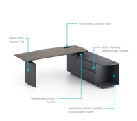 Solution de mobilier de bureau EGROspace, table de direction en forme de L, bureau de direction électrique réglable en hauteur, luxe, position assise-debout