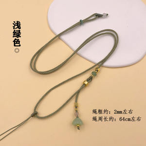 Collana con Cordino Intrecciato a Mano Regolabile Fai-da-Te con Ciondolo in Cristallo, Smeraldo, Agata, Ambra, Accessori per Collane - Product Image 4