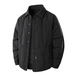 Chaqueta de Plumón Personalizada para Hombre con Cuello Alto - Chaqueta Acolchada Moderna, Gruesa, Estilo Universitario, Abrigo Cálido con Cierre de Botones - Product Image 1