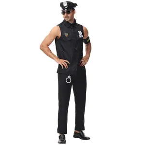 Wholesale Adult Halloween Costumes Kids Police Costumes Set Men Officer Uniform Party Clothes Security Guard Uniforms