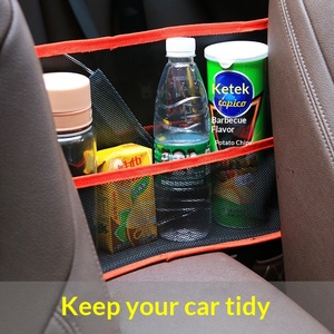 Organisateur de rangement auto noir pour voiture, filet de protection et support de sac à main entre les sièges avant - Product Image 3