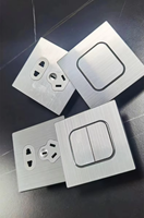 Abuk Panneau métallique décoratif en acier inoxydable brossé 1/2/3/4 Gang EU Universal Combo Light Power Electrical Safety Wall Switches