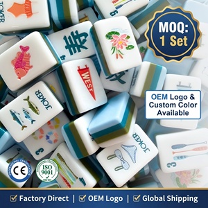 Tuiles de Mahjong en Acrylique de Luxe Moderne HIMORE Bleu Américain 4 Couches Gravées sur Mesure pour le Divertissement et le <span class=keywords><strong>Poker</strong></span> - Product Image 1