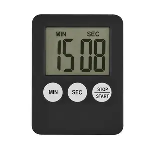 Timer Super Tipis Layar LCD Digital Timer Dapur Square Memasak Menghitung Countdown Alarm Jam Magnet