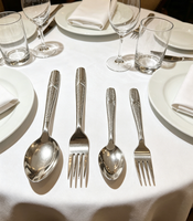 Ensemble de couverts réutilisables et durables en acier inoxydable poli miroir, style nordique, couteau, fourchette, cuillère, compatibles lave-vaisselle, pour les fêtes