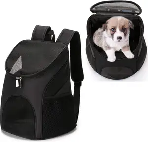 Zaino per trasportino per cani traspirante per piccoli animali domestici/gatti/cuccioli, borsa per animali domestici con ventilazione in rete, caratteristiche di sicurezza