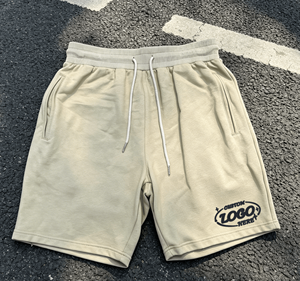 Custom Logo Solid Breathable Casual Printed Summer Men's <b>Shorts</b> OEM Service Drawstring Closure Mid Waist Vintage Style - Product Image 4