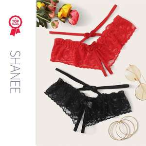 פתח את המפשעה נקבה פרח בגד ים סקסי בגד גוף - Product Image 1