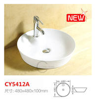 Fabricant Art lavabo personnalisé blanc conception Simple armoire bassin en céramique toilettes et éviers pour salle de bains