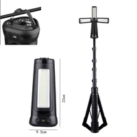 Lampe de camping à trois pages, lampe de travail rechargeable avec trépied pliable, lumière d'urgence extérieure adaptée à la réparation automobile
