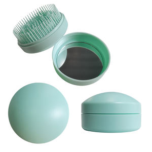 Venta caliente Mini plástico desenredante compacto espejo de bolsillo peine portátil plegable cepillo de pelo con espejo para viajes - Product Image 1