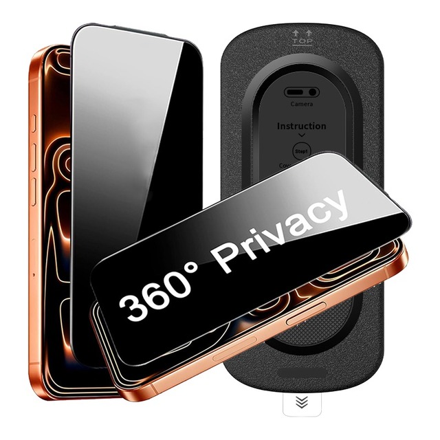 360 Degree Privacy Screen Protector for iPhone 17 Pro Max 17 AIR 17 PRO 16ProAnti-Spy Tempered Glass Film with Easy Installation