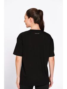 <b>Black</b> Cotton Oversized T-<b>Shirt</b> For <b>Women</b> Featuring Solid Color Casual Wear Styling For Daily Outfits Travel Shopping Outdoor - Product Image 3