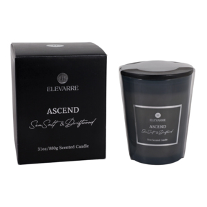 Candela Profumata ELEVARRE Ascend 31oz con Fragranza di Sale Marino e Legno di Recupero in Barattolo - Product Image 2