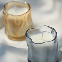 INS Hotsell 6.5oz Ambre Irisé Verre Cristal Bougeoir Décor À La Maison Pâques Instock Or Bougie Navire Pot Meilleur Vendeur