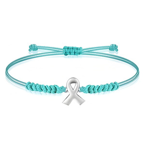 크로스 보더 다이아몬드 매듭 합금 리본 핸드 로프 예방 유방 케어 여성 건강 만들기 팔찌 메이커 현장 - Product Image 5