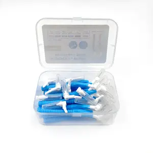 定制标志OEM便携式旅行更换头20支盒装l形义齿牙间刷正畸牙刷
