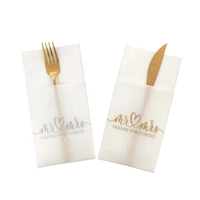 Échantillon gratuit Imprimé Airlaid Serviette Couverts Serviettes De Poche Linge Jetable Sensation Dîner Serviettes pour Restaurant