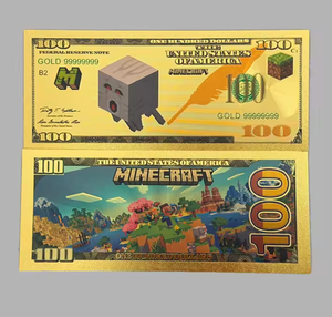 Nouveauté 2026 : 10 types de billets de banque Anime Mine Craft d'Amérique plaqués or 24 carats pour collection - Product Image 2