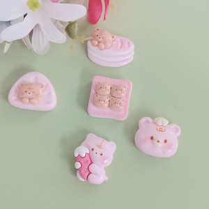 100 pezzo di cartone animato rosa orso piatto in resina Cabochon per fiocchi per capelli centro Scrapbooking parti telefono Deco fai da te - Product Image 1