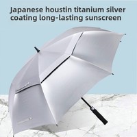 Parapluie de golf semi-automatique à long manche de 40 pouces, en titane argenté, double couche, protection solaire UV, cadeau d'affaires promotionnel 8