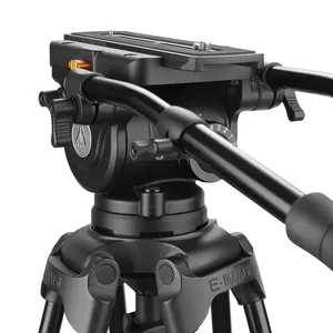 E-IMAGE GH20-trípode de Metal de alta resistencia para cámara, soporte fijo con cabezal de arrastre horizontal y vertical, con tazón de 100mm