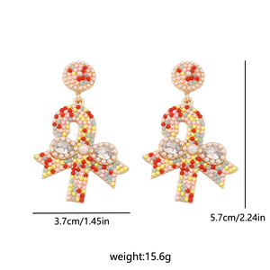 Pendientes Colgantes Navideños con Diseño de Árbol de Navidad, Accesorios Festivos, Pendientes con Lazo Navideño, Pendientes Bonitos - Product Image 2