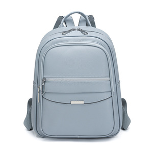 Mochila Escolar Casual con Cierre, Diseño Simple, Mochila de Viaje para Mujer, Mochila de Moda de Cuero PU para Mujer - Product Image 4
