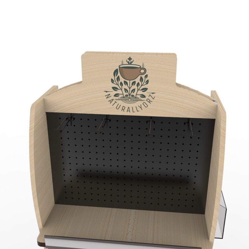 4-Layer Laminated Wooden Display Rack Vitamin Model with 2-Sided Stand for Floor Storage and Retail Shelf Display — view 5