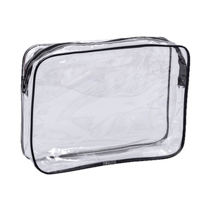 Transparent Pvc Cosmetic Bag Rectangle Waterproof <b>Storage</b> <b>Toiletry</b> Bag For Travel Cycling Outdoor Use 1-3L Solid Color - Product Image 5