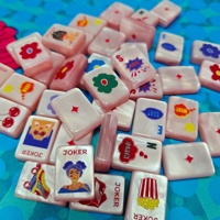 Stock en EE. UU., Mahjong de Lujo Acrílico, Juego de Mahjong Americano con 160 Fichas, Fichas de Mahjong Americanas Personalizadas de 4 Capas, Fichas de Mahjong