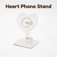Support de téléphone magnétique transparent en acrylique, réglable et pliable, pour cadeau de Saint-Valentin ou de Noël