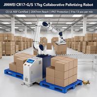 Paletizador de Alta Velocidad JINWEI DS-CR17-G/S, 17 kg, 2047 mm, 13 piezas/min, CE NSF ISO 12100, para Envasado de Alimentos y Productos para Mascotas, Sin Necesidad de Programación
