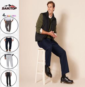 Pantalón <span class=keywords><strong>de</strong></span> <span class=keywords><strong>Vestir</strong></span> Clásico <span class=keywords><strong>para</strong></span> <span class=keywords><strong>Hombre</strong></span>, <span class=keywords><strong>de</strong></span> Corte Clásico, con Cintura Expandible y Frente Plano - Product Image 1