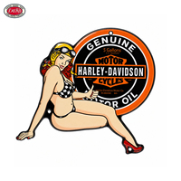 Plaque rectangulaire jaune émaillée vintage effet vieilli Shell Pump or Can, en porcelaine, pour garage, man cave, bar, décoration
