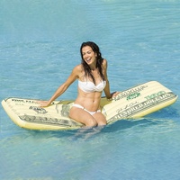 Flotteurs de piscine gonflables en PVC personnalisés en forme de billet de cent dollars, fournis directement par l'usine