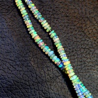 Ethiopian Welo Opal Plain Rondelle Shape Loose Gemstone Multi-fire Beads Making Jewelry Prix de gros par brin Naturel