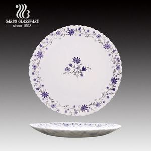 Plato de <span class=keywords><strong>Vidrio</strong></span> <span class=keywords><strong>Opal</strong></span> Templado de 10.5 Pulgadas, Plato para Servir, <span class=keywords><strong>Vajilla</strong></span> de <span class=keywords><strong>Vidrio</strong></span> <span class=keywords><strong>Opal</strong></span>, Diseño Floral Personalizado, Plato para Cena, Proveedor Chino - Product Image 3