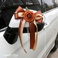 Rétroviseur de voiture Fleur ornementale Poignée de porte Arc Artificiel Chaise Arrière Mariage Décoration de voiture Fleur
